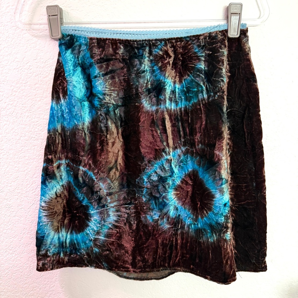 Handmade Tie-Dye Velvet Skirt- One of a Kind, Size Small